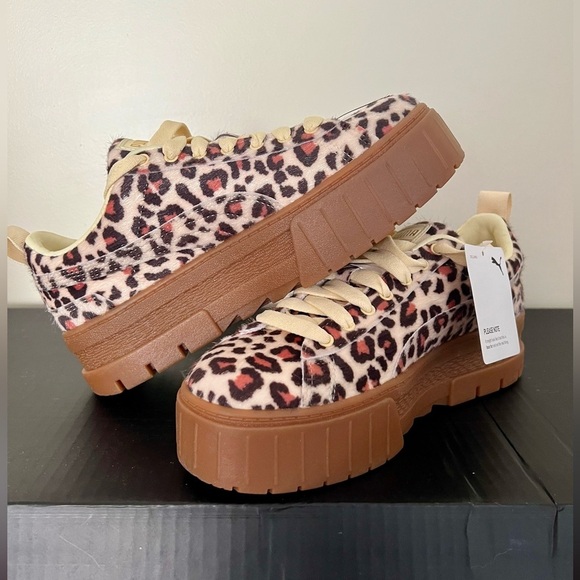 NWT Puma Mayze Leopard Summer Melon Puma Team Gold Women’s 7.5 - Picture 10 of 16